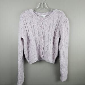 Topshop Purple Button Down Cardigan Sweater Size 12